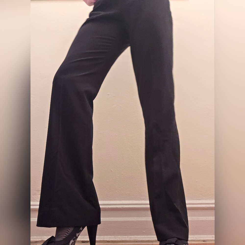 Custom Made Black Bootleg Gabardine Pants - never worn Size 7/8 / M NWOT